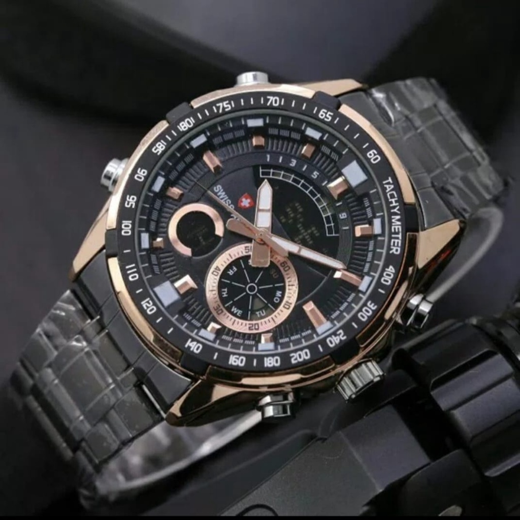 JAM TANGAN PRIA SWISS COWOK ARMY ANTI AIR RANTAI DIGITAL ANALOG LAKI LAKI COWO MURAH KEREN CASUAL