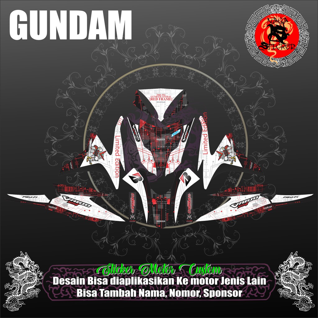 DECAL STICKER FULL BODY HONDA VARIO 125 OLD GUNDAM