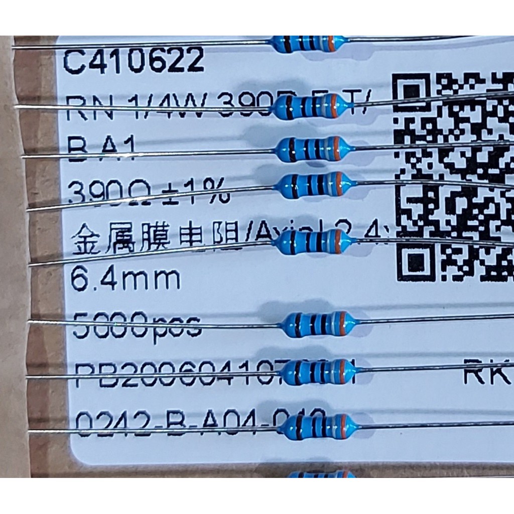 Resistor 390 Ohm 1/4W Metal film