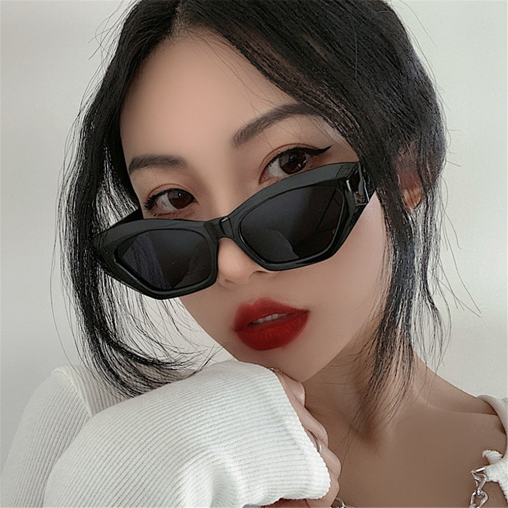 【COD Tangding】Fashion Cat Eye Sunglasses Personalized Jelly-colored Sunglasses Cross-Border Polygon Sunglasses Tide