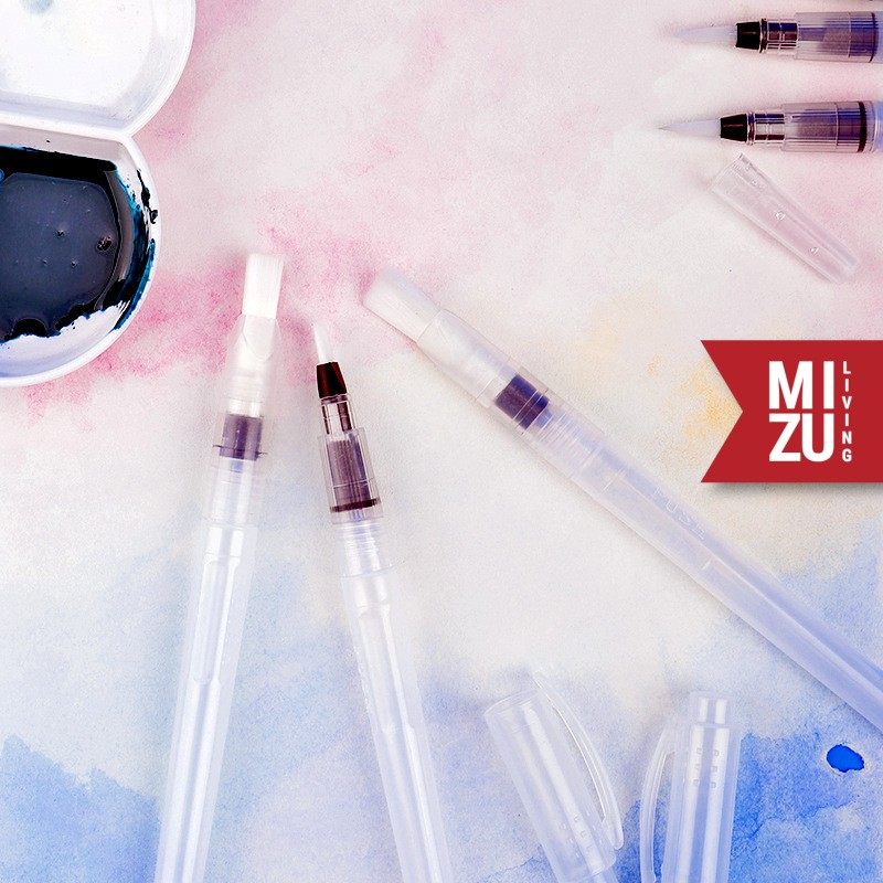 MIZU EFUDE 7in1 SET Water Brush Pen Kuas Cat Air + Carrying Case