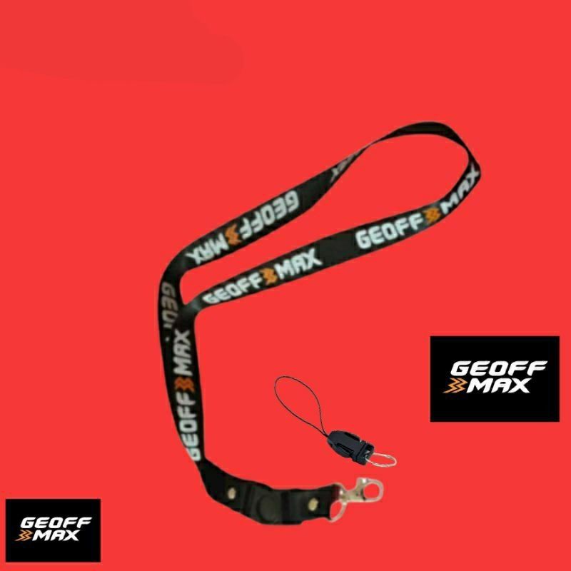 

lanyard Tulisan Geoff Max gantungan kunci band Geoff Max / tali lanyard gantungan leher id card name tag kartu nama / pods