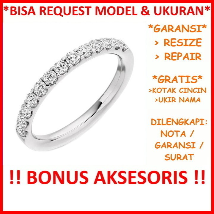 Gratis Ukir Nama Bisa Pesan Model Garansi Silver Asli Cincin Wanita Perak Kawin Nikah Tunangan Id452