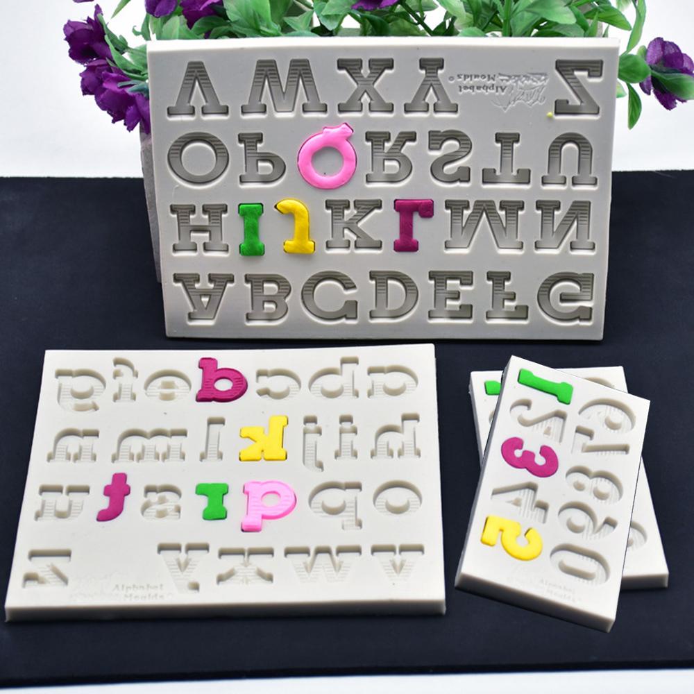 4 Pcs Cetakan Kue Bentuk Huruf Besar Dan Kecil Bahan Silikon Resin Untuk Dekorasi