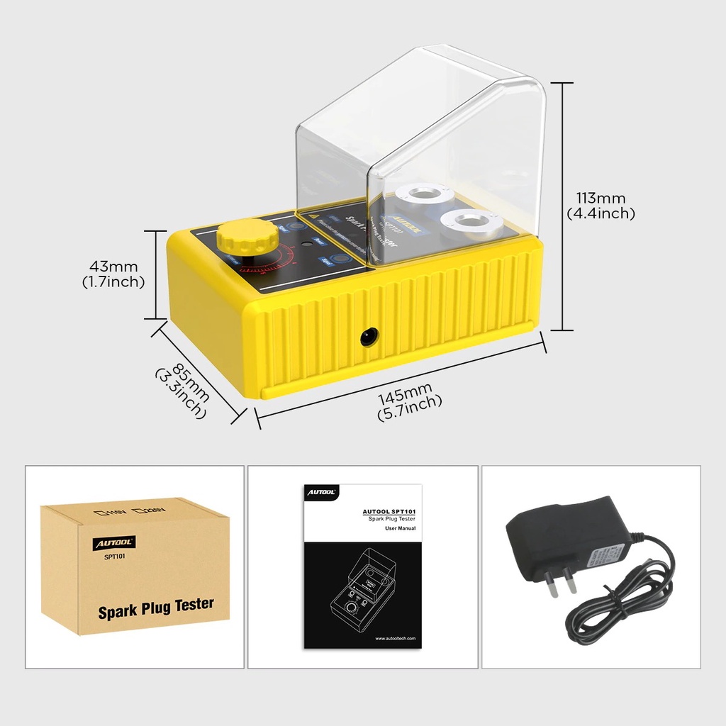 Alat Tes Busi Car Spark Plug Tester AUTOOL SPT101 Auto Adjustable Double Hole Detector Ignition Plug Analyzer 220V