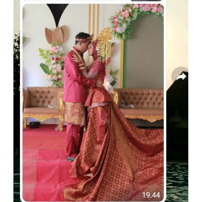 GAUN PENGANTIN SLIM SONGKET PREMIUM//SONGKET COUPLE ADAT MELAYU//KOTO GADANG ADAT MINANG