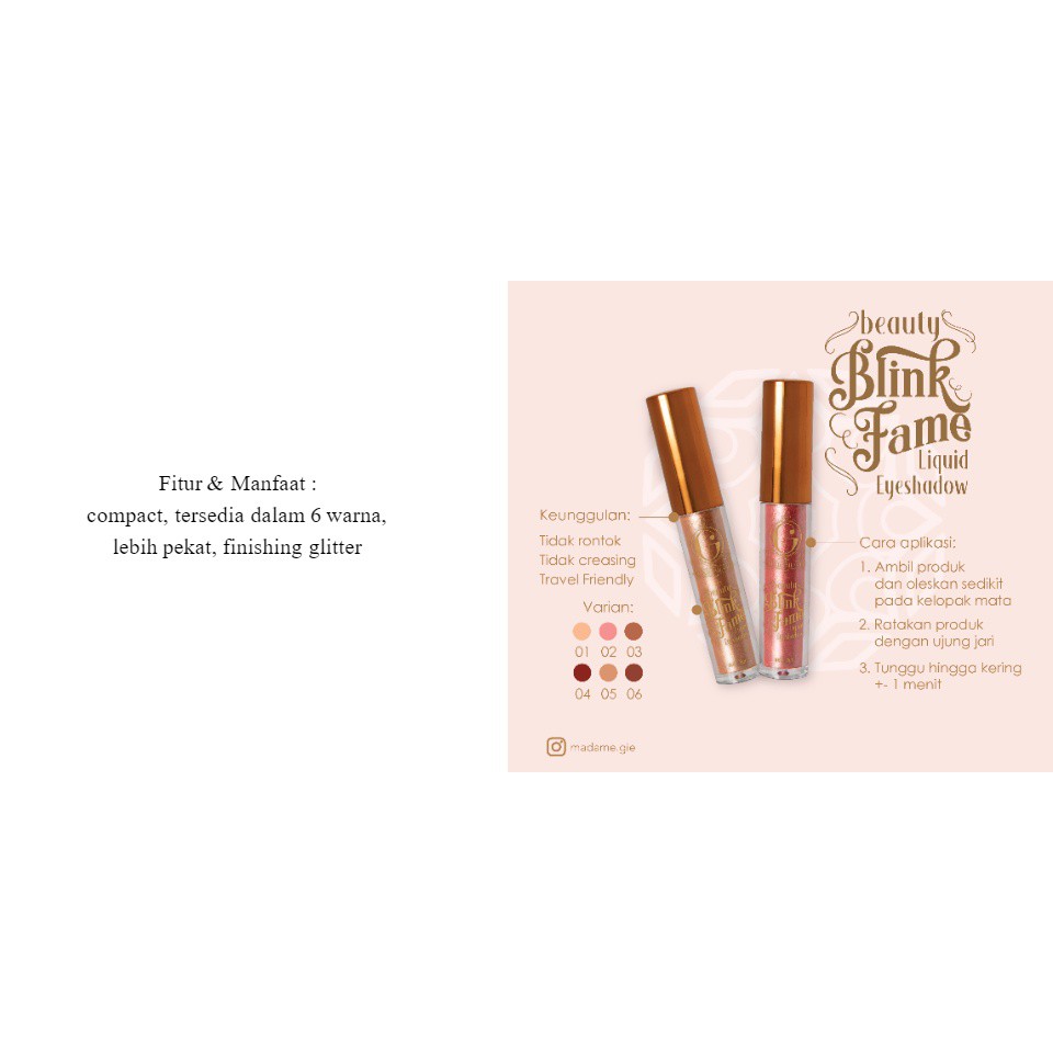 ★ BB ★ MADAME GIE Beauty Blink Fame Liquid Eyeshadow