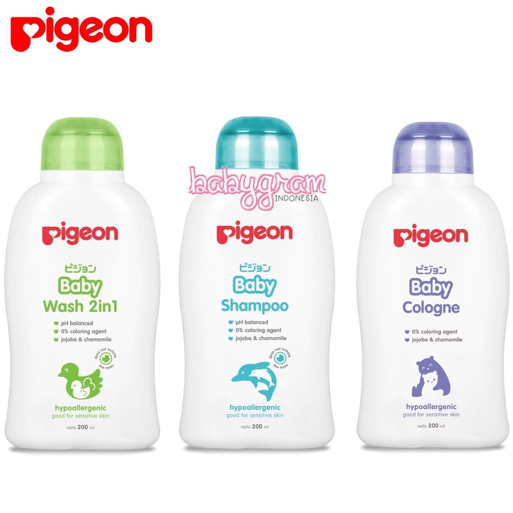 PIGEON Baby Body Wash 2 in 1 / Baby Shampoo / Baby Cologne size 100 ml / 200 ml Sabun Sampo Bayi