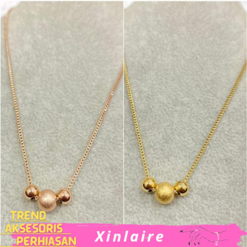 Kalung Titanium Rantai Itali Anti Karat Asesoris Perhiasan Wanita Korea Impor Premium Stainless Stee