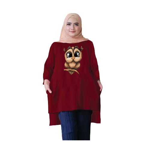 Tunik Atasan Wanita Jumbo Burung Hantu 04 OWL