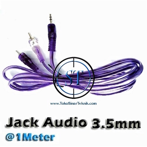 Kabel Jack 3.5mm to RCA Stereo 2-1 @1M AUX INPUT AUDIO HP Android Laptop Audio Komputer