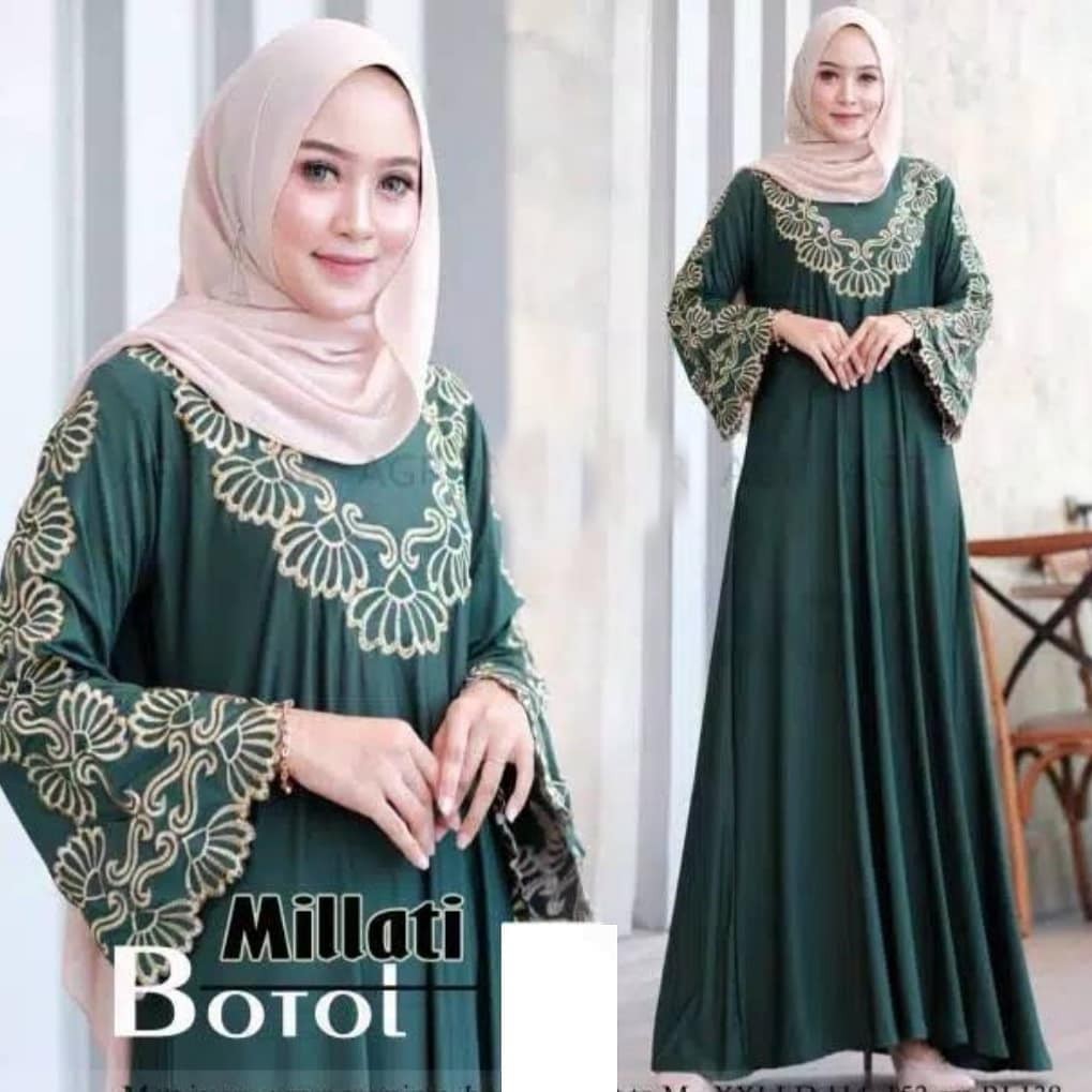 Baju Muslim Abaya Bordir Gamis Maxi Dress Arab Saudi Bordir Asli Turki Umroh Dubai Turkey India.