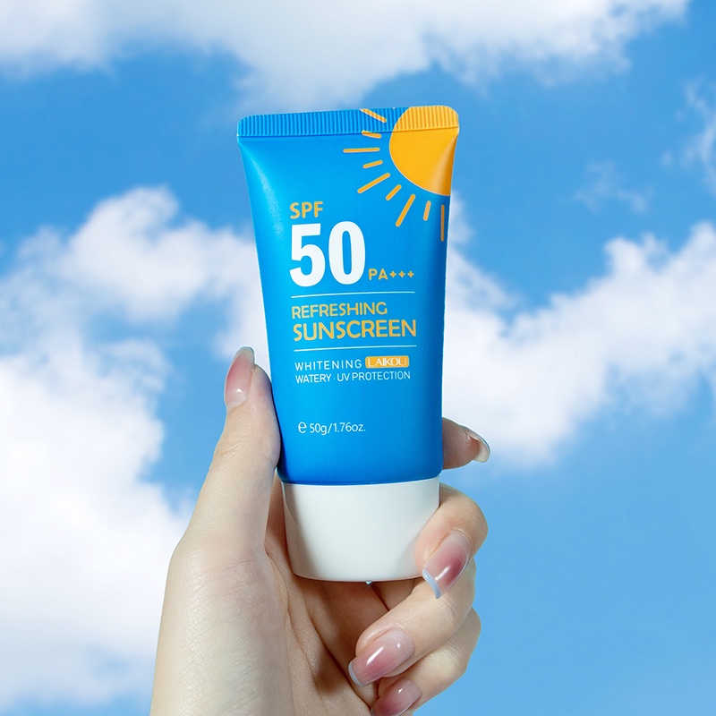 BPOM LAIKOU Sunscreen Menyegarkan Mengontrol Minyak Mencerahkan Wajah Tubuh SPF50 PA+++ 50g