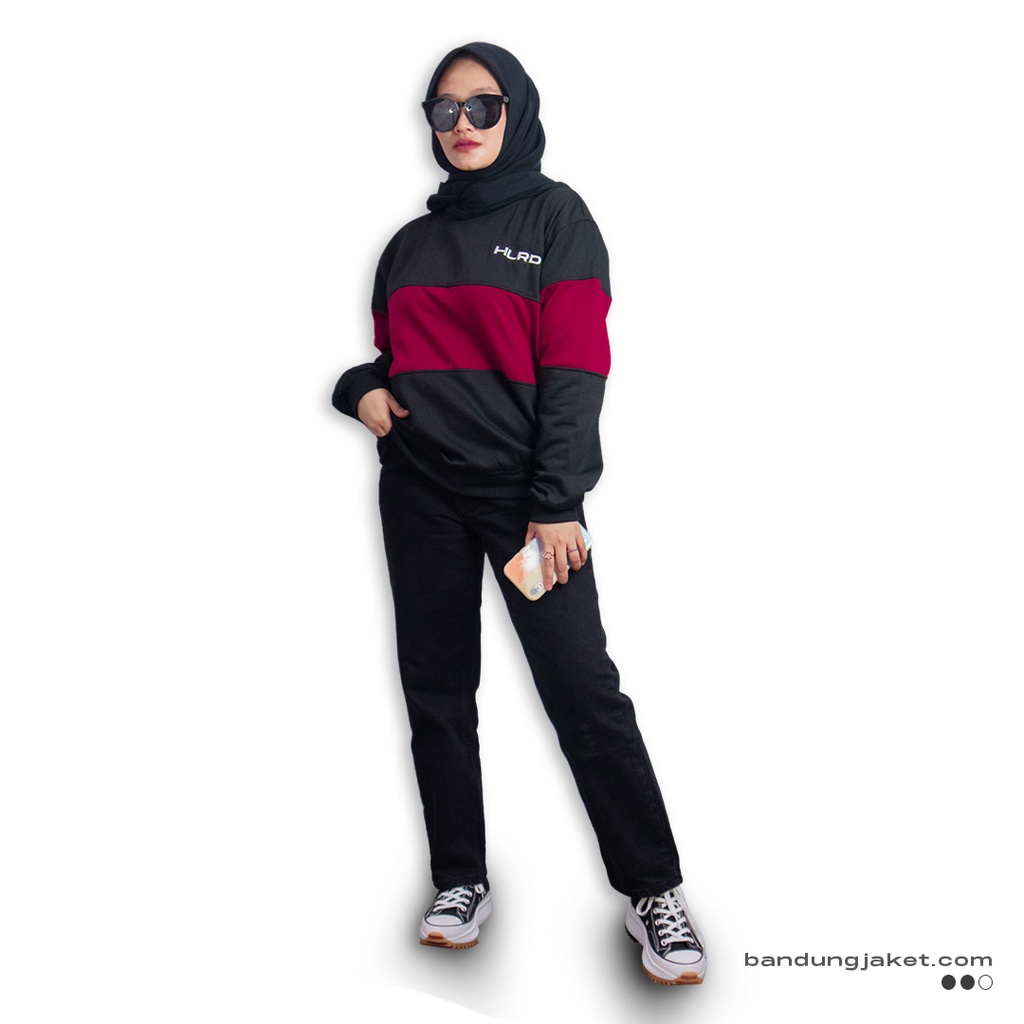 Holyrider Sweatshirt Stripe Thara Maroon II  Sweatshirt Stripe Fashionable