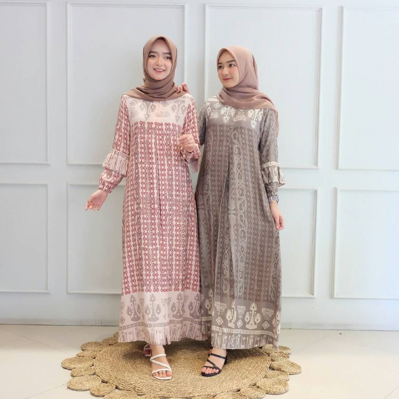 RB GAMIS PESTA Kia Maxi motif  Fashion Wanita Muslimah Dress Trendy-6