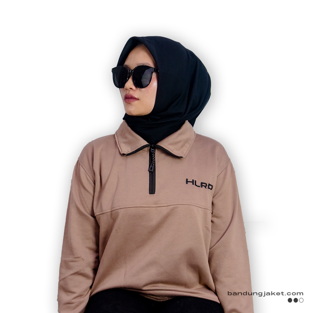 Holyrider Turtleneck Zipper  Black Mocca II  Sweater kerah tinggi trendy