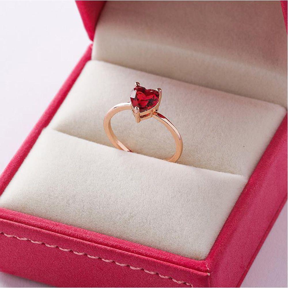 Preva Cincin Zirkon Kristal Fashion Populer Cinta Geometris Prancis Elegan