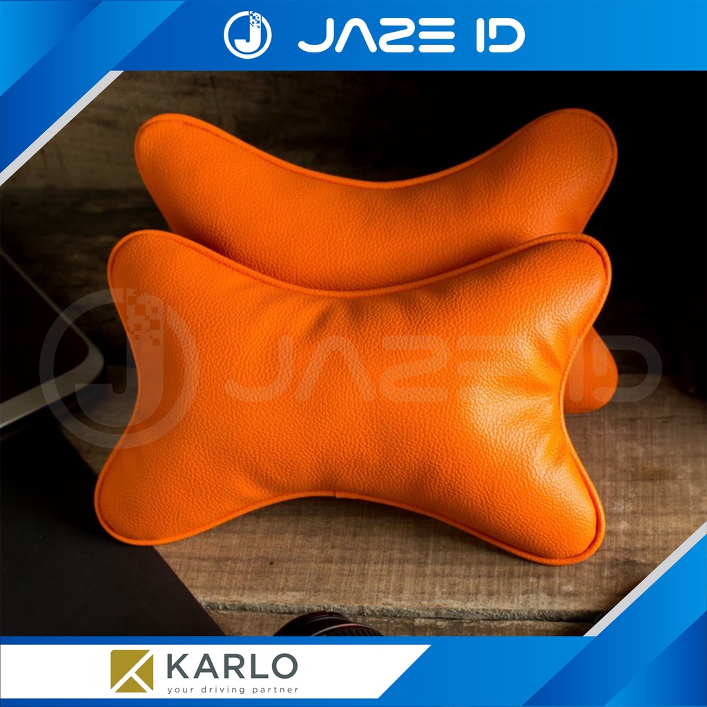 Karlo Bantal Premium Leher Kepala Mobil Basic Orange Jingga