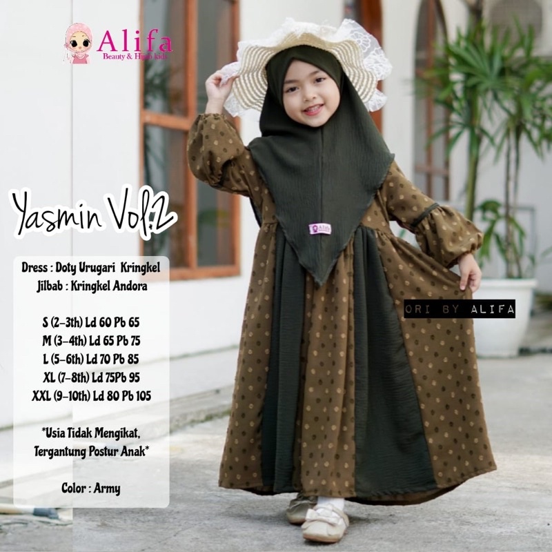 YASMIN VOL.2 / VOL.5 DRESS KIDS (Gamis Anak) by Alifa