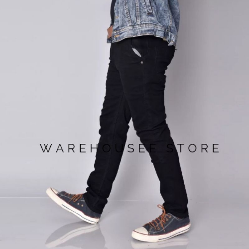 JEANS SKINNY / Celana Pensil / Long Basic Skinny Jeans Black / DEWASA &amp; ANAK