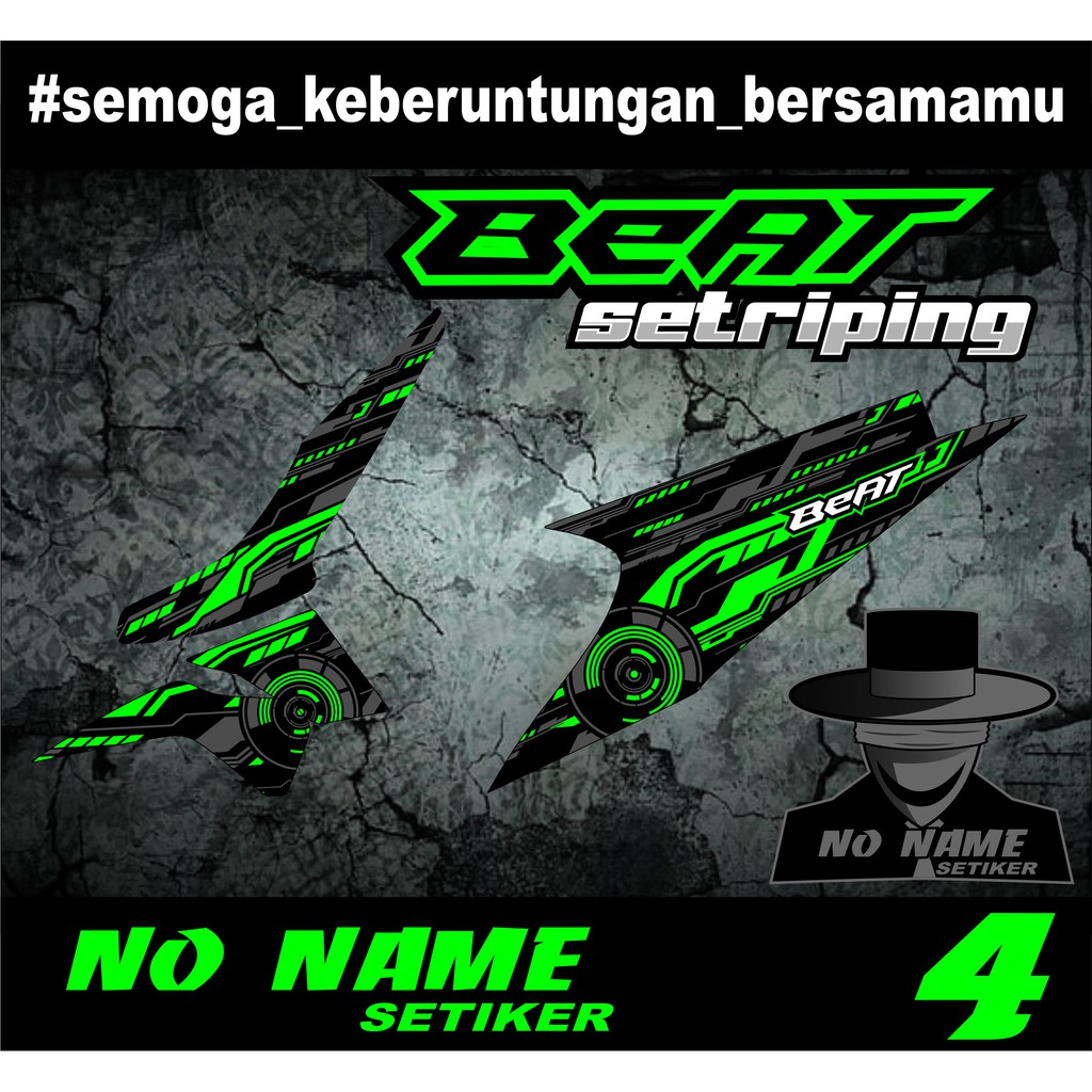 Striping Beat Karbu 2008 2009 2010 2011 2012 (4) Variasi Sticker Stiker Skotlet Motor Scotlite List