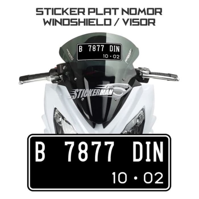 Sticker Stiker Plat Nomor Untuk Windshield Visor Motor Shopee