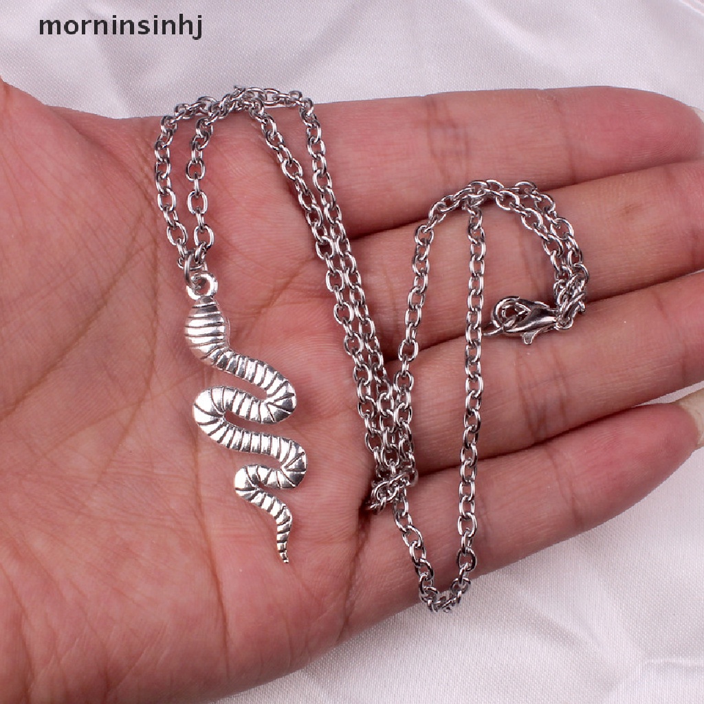 Mornin 1 Pasang Kalung Rantai Ular Bahan Alloy Untuk Wanita