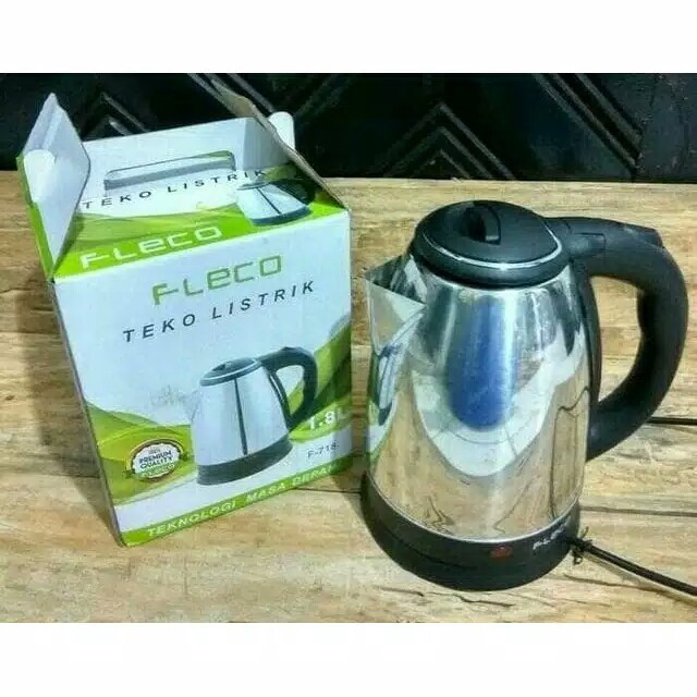 Teko Listrik Stainless Teco Ceret Listrik Merk Fleco Kettle Listrik 1,5 lt