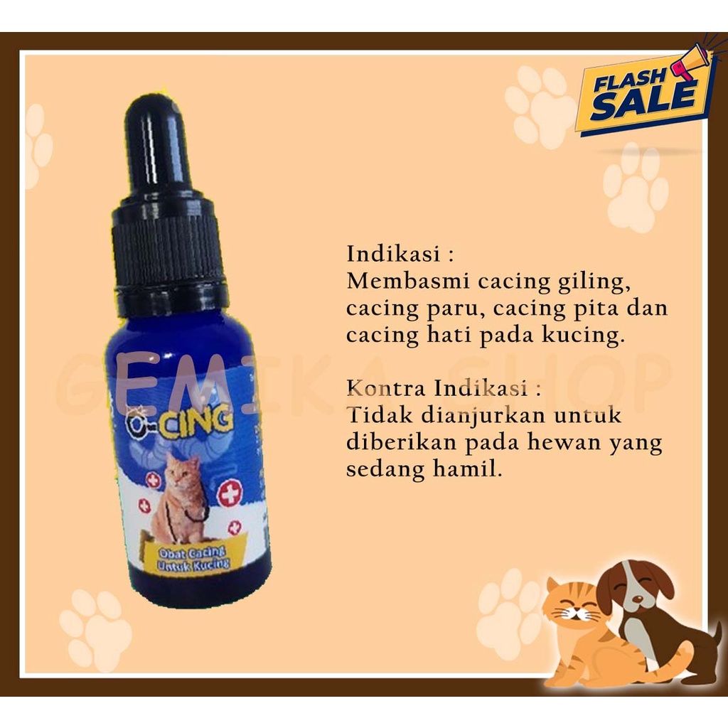 O-CING 20ML OBAT CACING KUCING TETES AMPUH DAN CEPAT