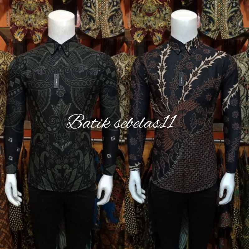 KEMEJA BATIK  slimfit ...FASHION PRIA TERBARU MODIS TERKINI LENGAN (PANJANG) PENDEK KATUN PRIMA MURAH M L XL XXL