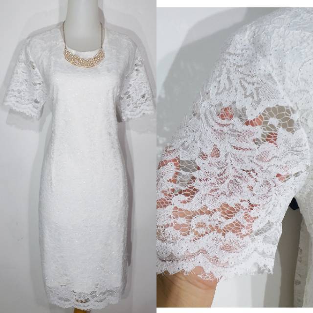 Restok Dress Putih Dress Full Brokat Putih Dress Paskah Dress Sidi Babtis Dress Gereja Shopee Indonesia