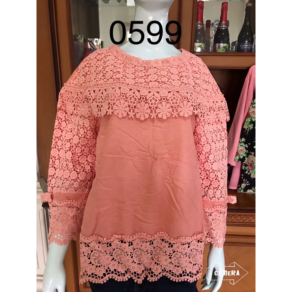 0599 blouse oblong alexuez brukat tebal premium