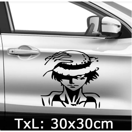 Stiker Mobil Luffy Topi Jerami One Piece vinyl decal Car Sticker