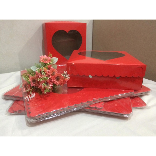 

DUS HATI MERAH / KOTAK BOLU HEART / BOX KUE CANTIK 20 x 20