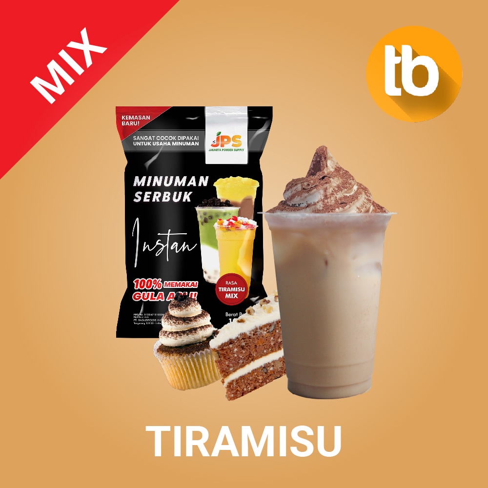 

JPS Powder Bubuk Minuman Serbuk Instan Rasa Tiramisu Mix Campur Gula 1Kg