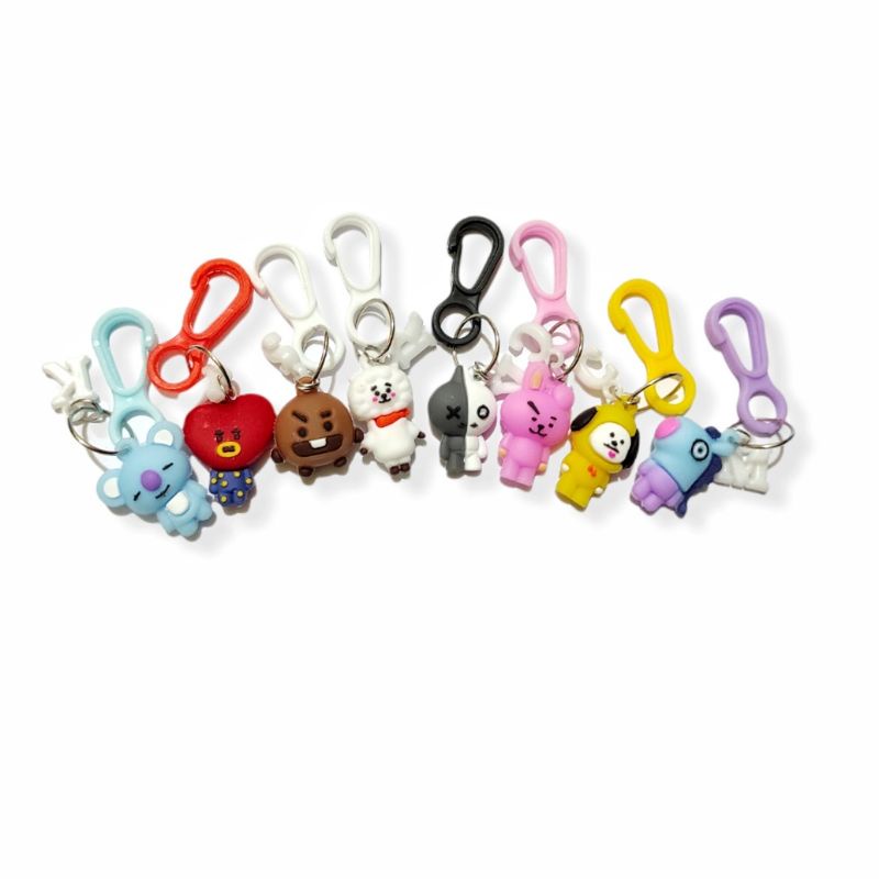 Gantungan Kunci Karakter Kpop Idol Custom Inisial Nama Character Keychain Silicone Huruf