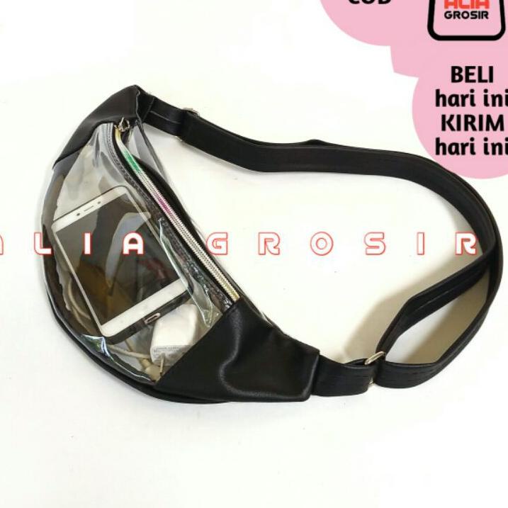 Terbaik.. Tas Transparan Waistbag EVELYN - tas wanita tas pinggang murah