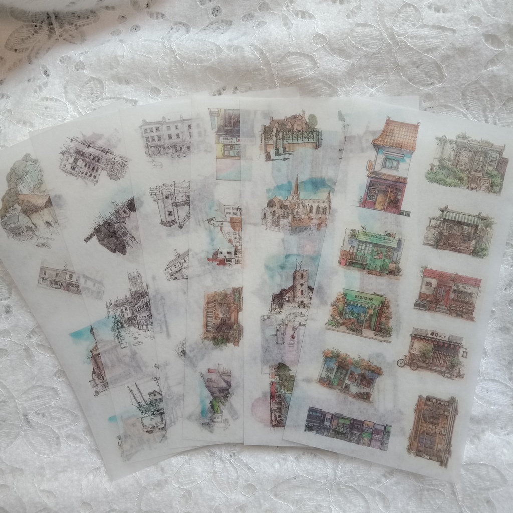 

STICKER SHEET KERTAS VINTAGE BUILDING MAKEUP UNTUK JOURNAL SCRAPBOOK DIARY JOURNAL DIY (1SHEET)