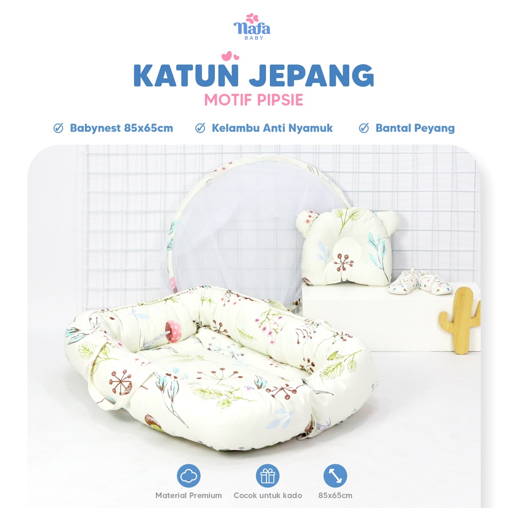 NAFA BABY - Baby Nest Boat Set Kelambu | Katun Set Katun Jepang