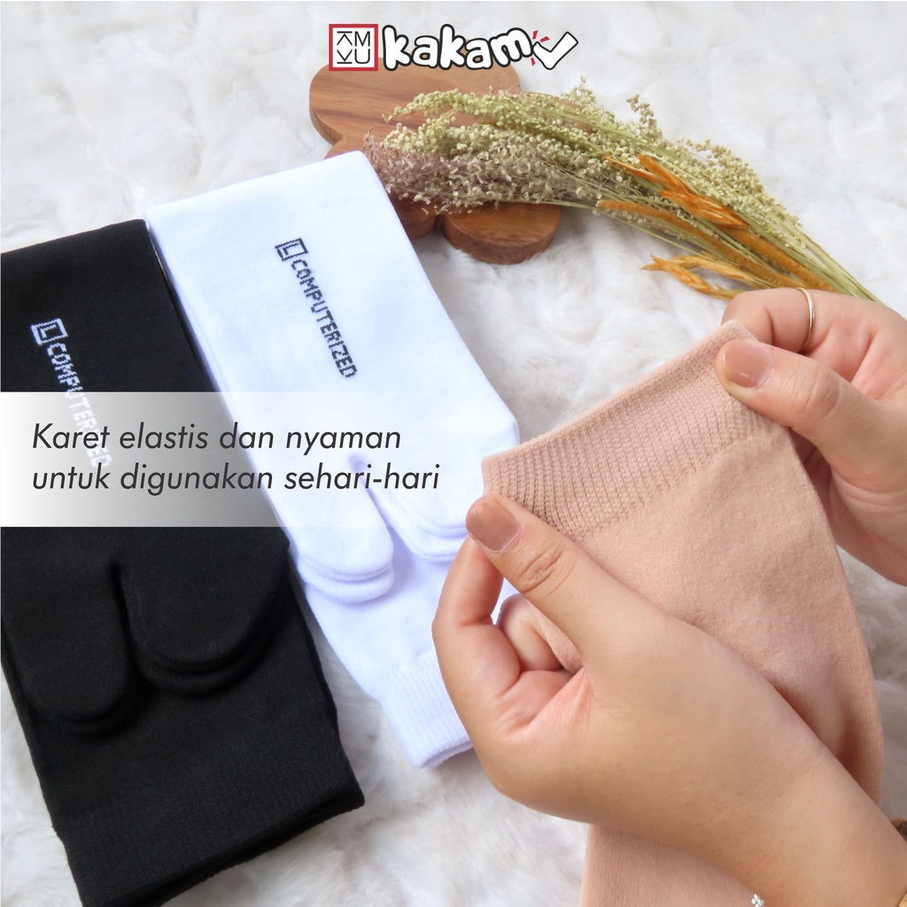 Kakamu kaos Kaki Jempol Motif Polos Wanita Muslimah Nilon Premium Ukuran L