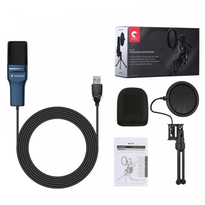 YANMAI SF-777 Condeser Microphone with Pop Filter and Tripod Stand