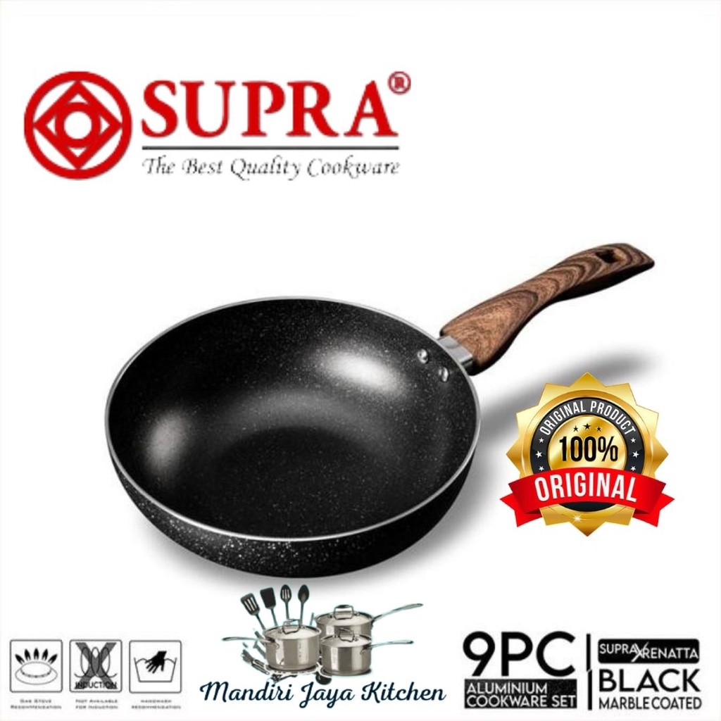 Panci Supra 9pcs Black Marble / Panci Set Supra Edisi Chef Renata Moeloek