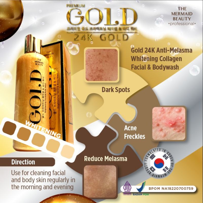 🇰🇷BPOM 24K GOLD FACIAL &amp; BODY WASH 250ML