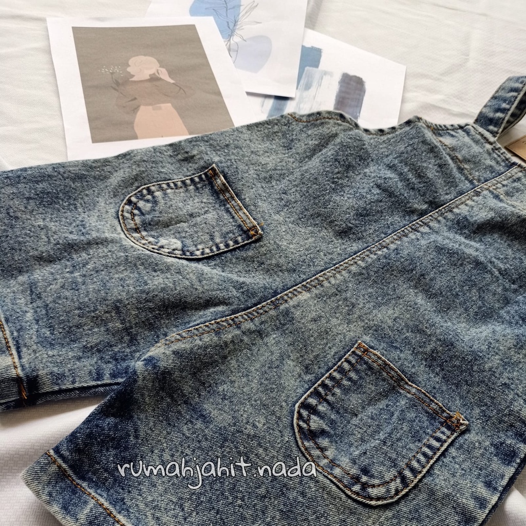 overall jeans anak unisex