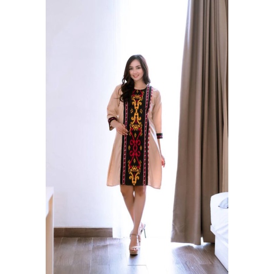 DRESS TUNIK TENUN ETHNIC MIX TOYOBO SIZE M L XL