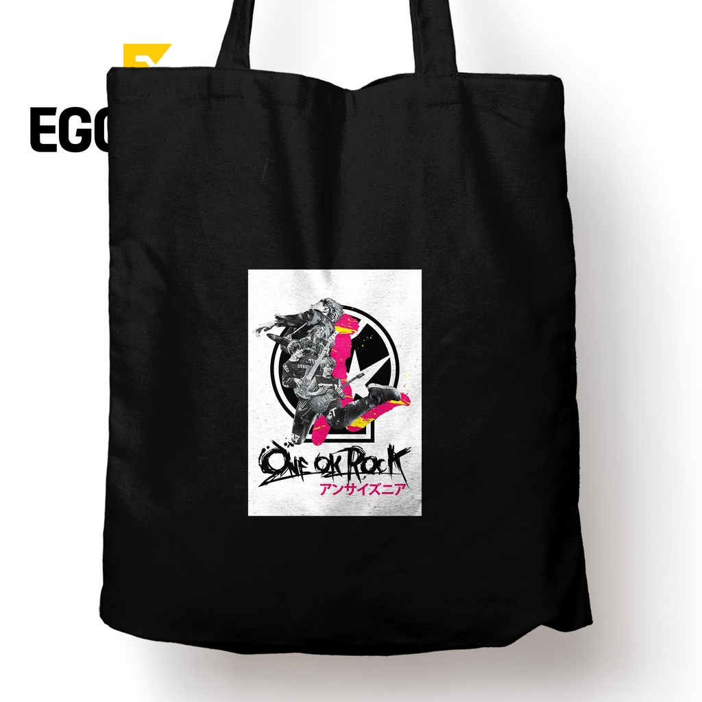 ONE OK ROCK Totebag Band Musik Tas Sekolah Kuliah Jinjing Pria Wanita Kekinian Desain Aesthetic