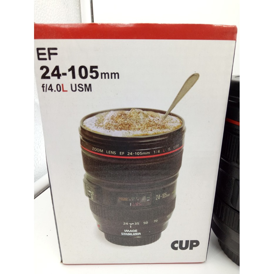 Gelas Tumbler Air Panas Dingin Lensa 24-105MM Hitam Plastik MURAH