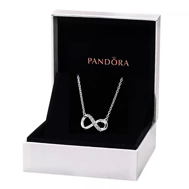 Pandora Kalung 925 Silver Micro-Set Diamond Infinity Love Pendant Untuk Wanita