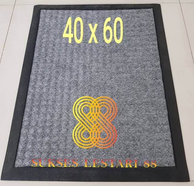 Keset Karpet Karet Bludru Anti Slip 40 x 60 Lis RCM