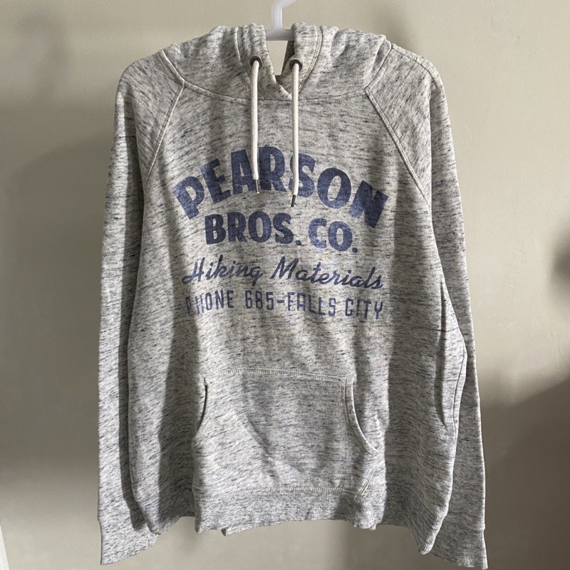 H&M LOGG Jaket Hoodie Pria Putih Ash Abu